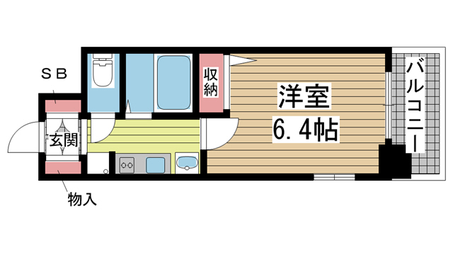 神戸市兵庫区水木通の賃貸物件間取画像