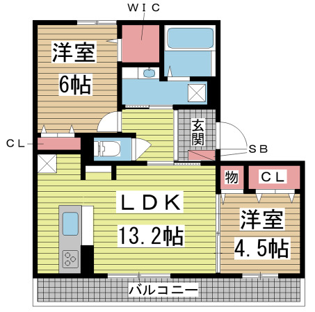 神戸市北区北五葉の賃貸物件間取画像