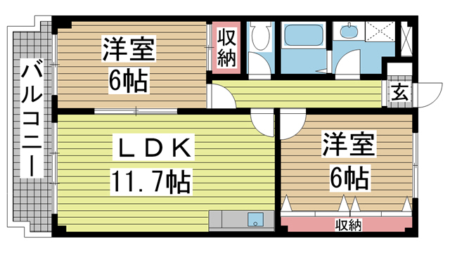 神戸市北区谷上西町の賃貸物件間取画像