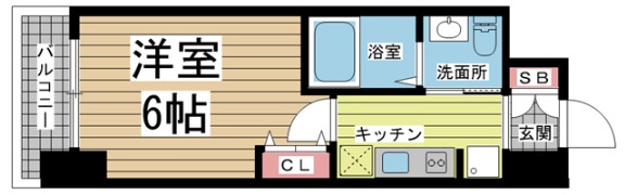 神戸市兵庫区西柳原町の賃貸物件間取画像
