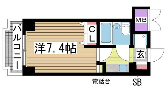 神戸市中央区東雲通の賃貸物件間取画像