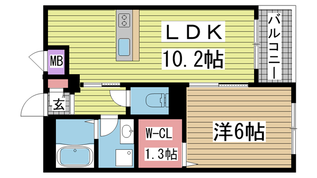 神戸市長田区日吉町の賃貸物件間取画像