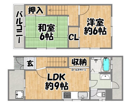 神戸市中央区大日通の賃貸物件間取画像