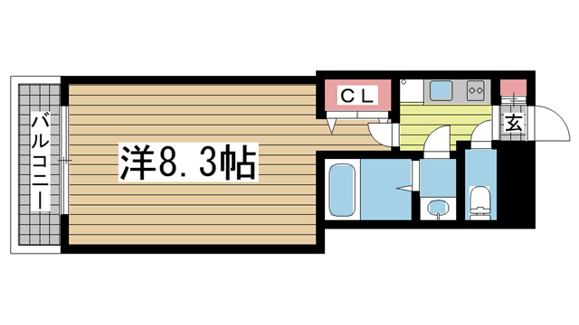 神戸市中央区中山手通の賃貸物件間取画像