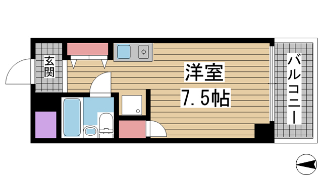 神戸市灘区岩屋中町の賃貸物件間取画像