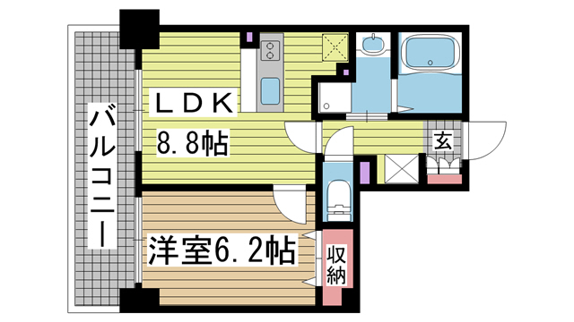 神戸市中央区日暮通の賃貸物件間取画像