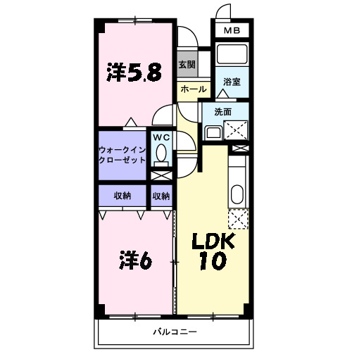 神戸市北区西大池の賃貸物件間取画像