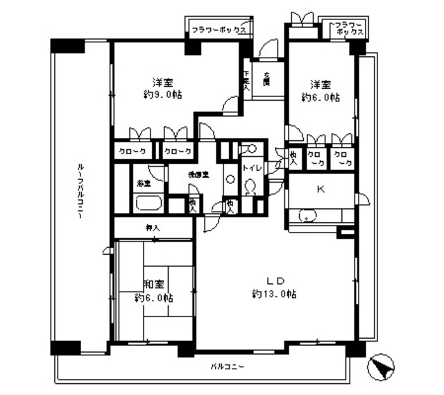 神戸市灘区八幡町の賃貸物件間取画像