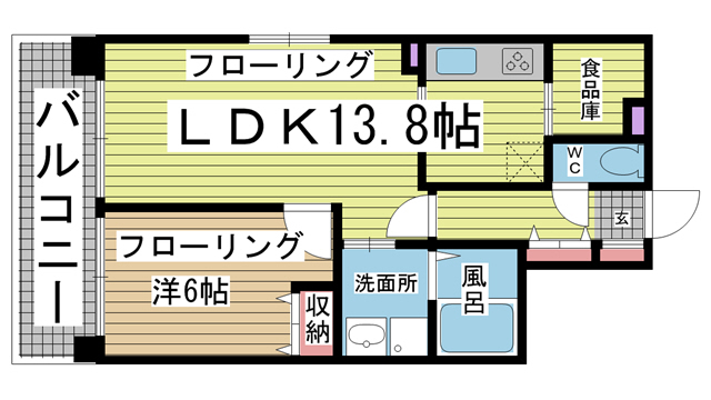神戸市中央区布引町の賃貸物件間取画像