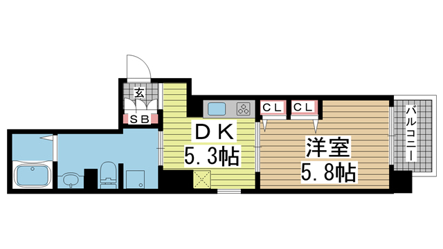 神戸市中央区小野柄通の賃貸物件間取画像