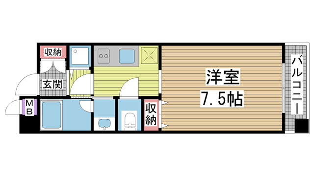 神戸市中央区相生町の賃貸物件間取画像