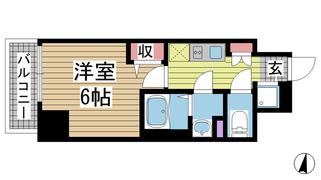 神戸市中央区琴ノ緒町の賃貸物件間取画像