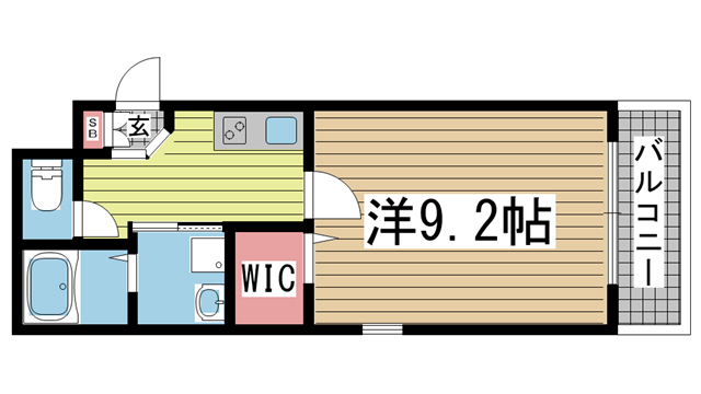 神戸市中央区若菜通の賃貸物件間取画像