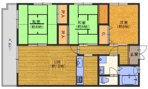神戸市灘区楠丘町の賃貸物件間取画像