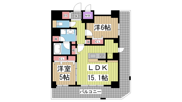 神戸市灘区備後町の賃貸物件間取画像