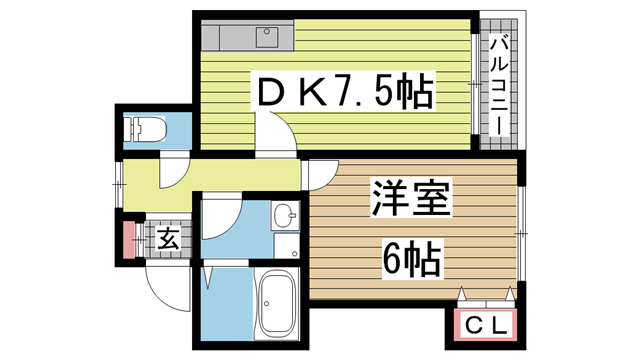 神戸市東灘区北青木の賃貸物件間取画像