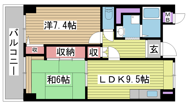 神戸市兵庫区西上橘通の賃貸物件間取画像