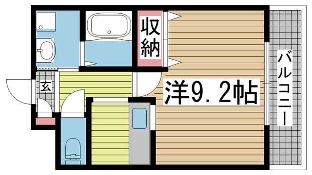 神戸市兵庫区上祇園町の賃貸物件間取画像