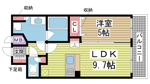 神戸市中央区御幸通の賃貸物件間取画像