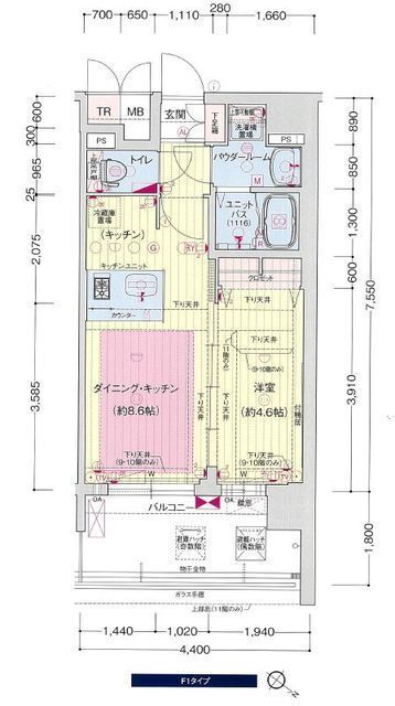 神戸市中央区橘通の賃貸物件間取画像