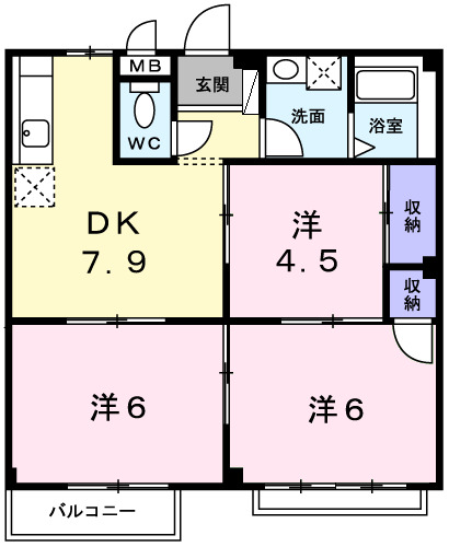 神戸市西区長畑町の賃貸物件間取画像