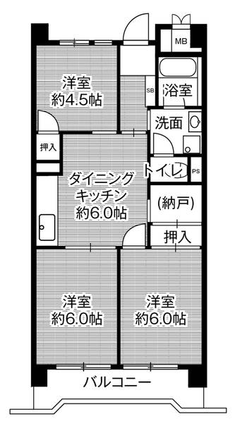 神戸市中央区港島中町の賃貸物件間取画像
