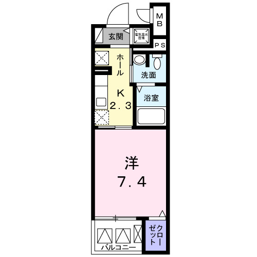 神戸市東灘区魚崎南町の賃貸物件間取画像