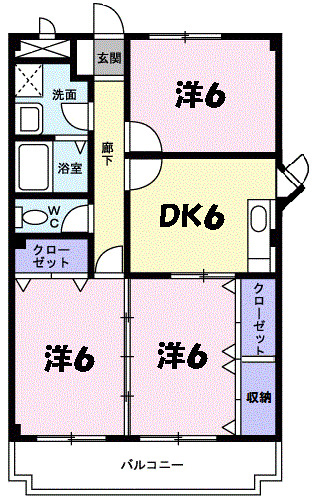 神戸市北区谷上西町の賃貸物件間取画像