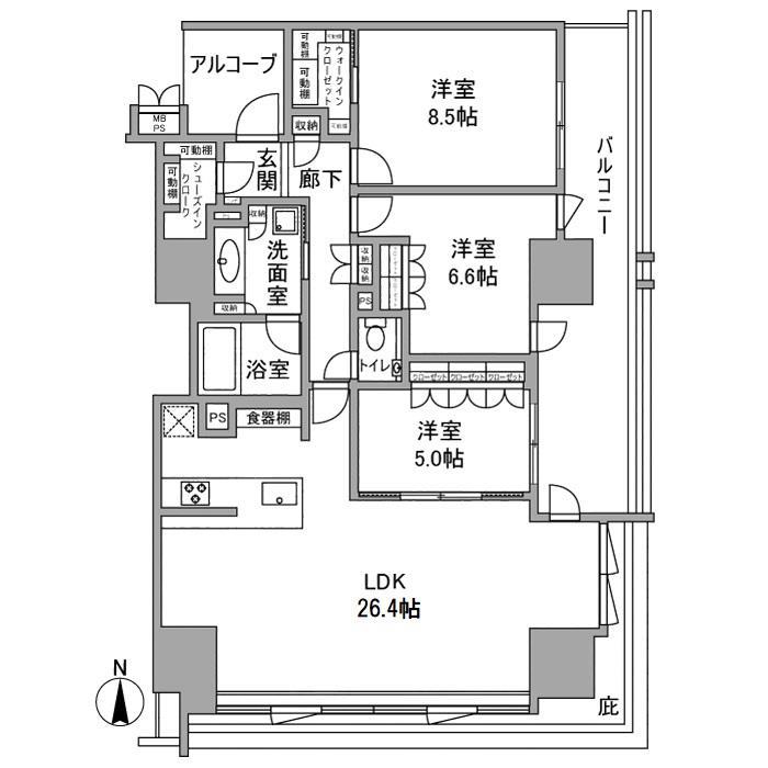 神戸市中央区海岸通の賃貸物件間取画像