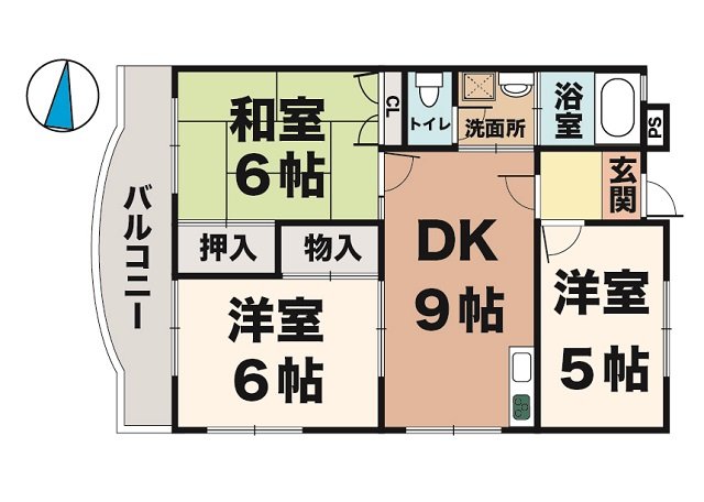 神戸市須磨区北落合の賃貸物件間取画像