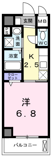 神戸市中央区割塚通の賃貸物件間取画像