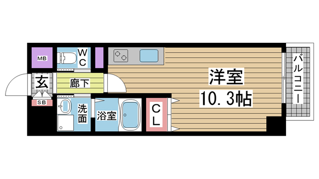 神戸市長田区神楽町の賃貸物件間取画像
