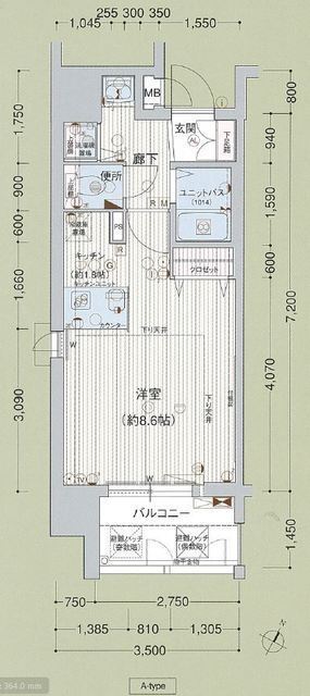 神戸市中央区八幡通の賃貸物件間取画像