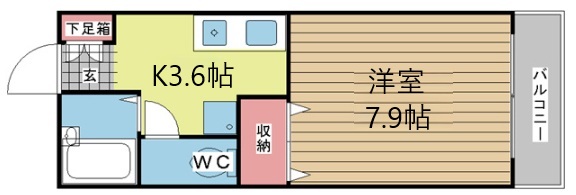 神戸市兵庫区上沢通の賃貸物件間取画像