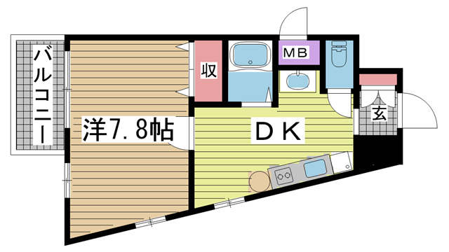 神戸市中央区生田町の賃貸物件間取画像