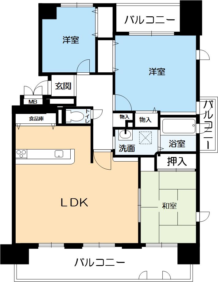 神戸市北区藤原台北町の賃貸物件間取画像
