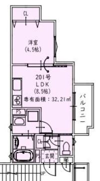 神戸市長田区東尻池町の賃貸物件間取画像