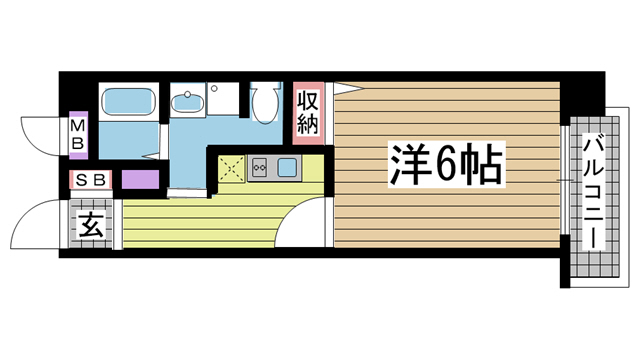 神戸市中央区国香通の賃貸物件間取画像