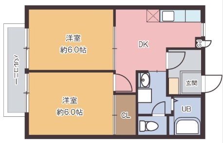 神戸市東灘区魚崎南町の賃貸物件間取画像