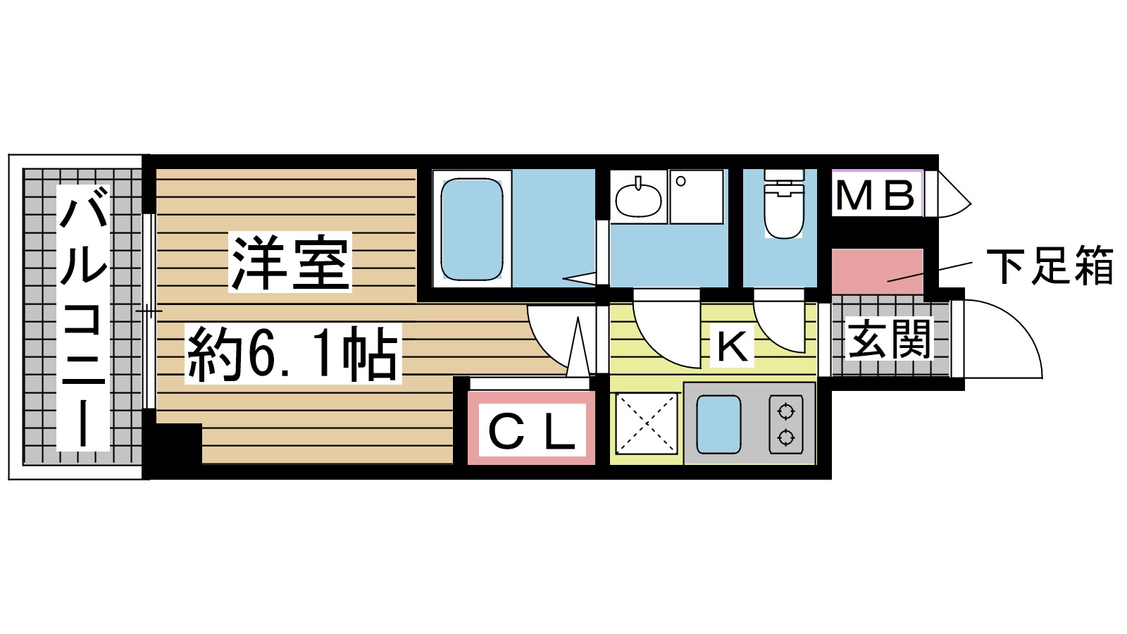 神戸市中央区楠町の賃貸物件間取画像