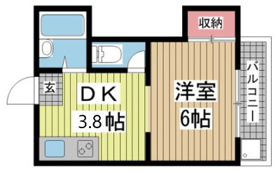 神戸市中央区生田町の賃貸物件間取画像