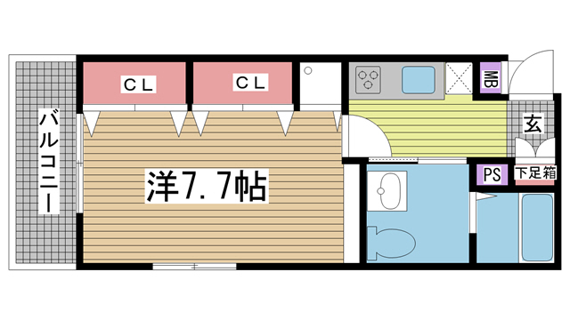 神戸市中央区八雲通の賃貸物件間取画像