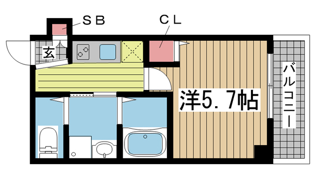 神戸市中央区雲井通の賃貸物件間取画像