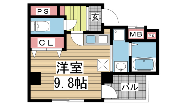 神戸市中央区布引町の賃貸物件間取画像