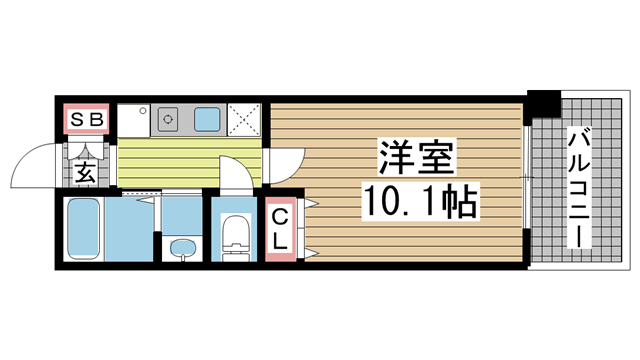 神戸市中央区磯上通の賃貸物件間取画像