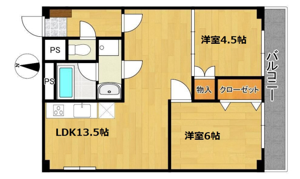 神戸市北区鈴蘭台西町の賃貸物件間取画像