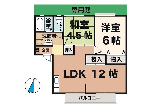神戸市垂水区桃山台の賃貸物件間取画像