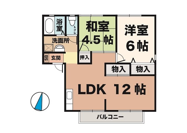 神戸市垂水区桃山台の賃貸物件間取画像