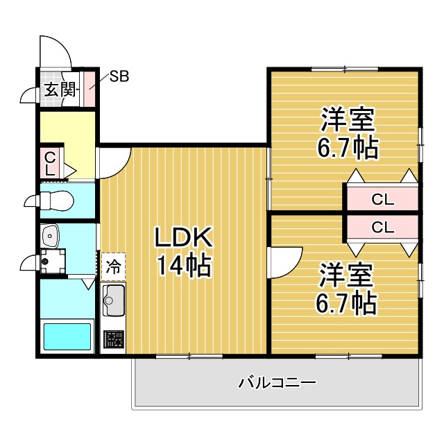 神戸市北区鈴蘭台北町の賃貸物件間取画像