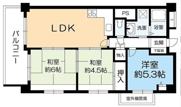 神戸市東灘区田中町の賃貸物件間取画像